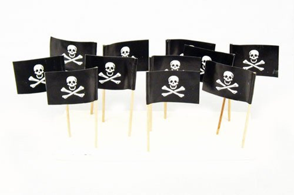 100-200 PCS Pirate Flag Cocktail Pick Cheese Snack Party Toothpicks Halloween