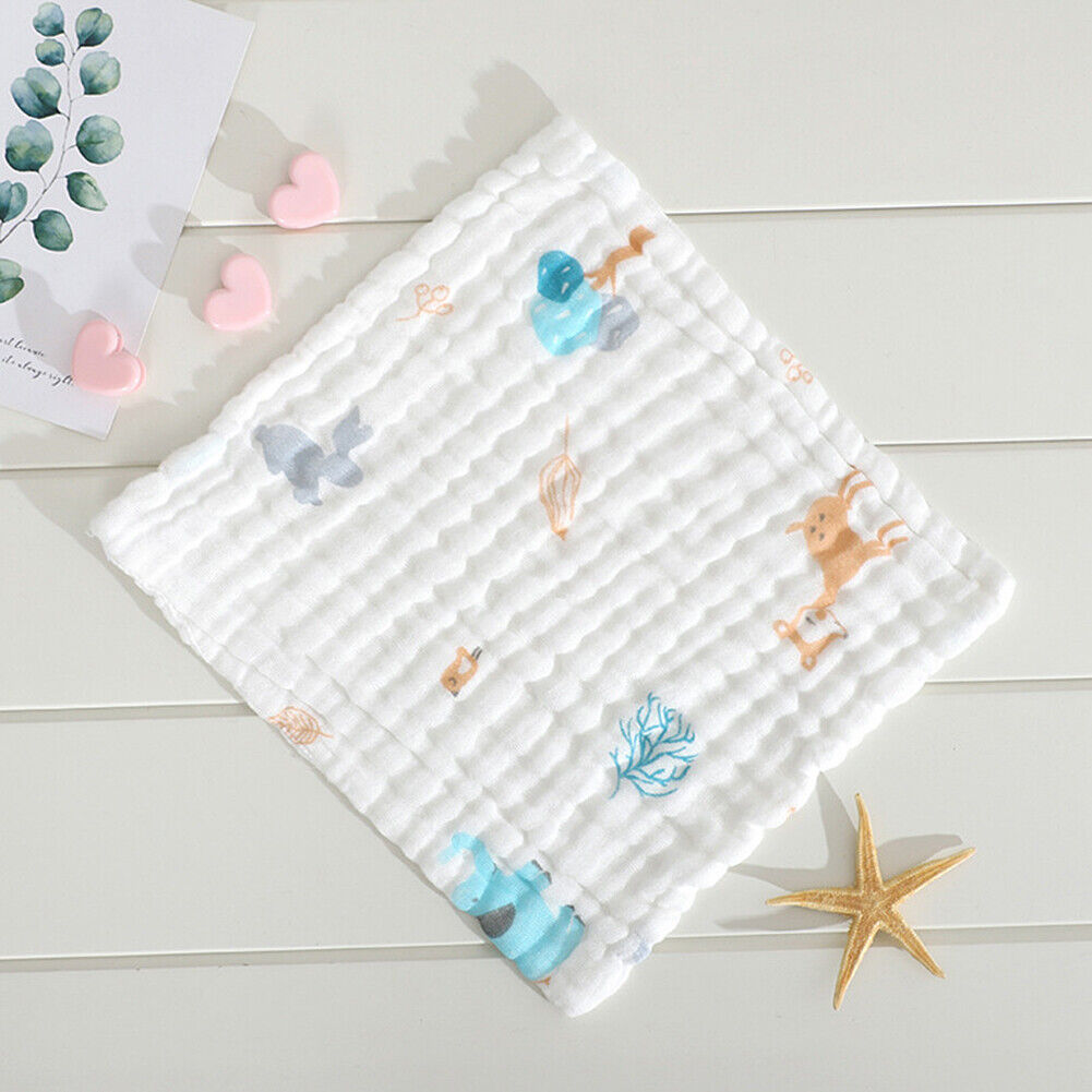 US 10-20 Baby Muslin Washcloths 12''x12'' Cotton Reusable Wipes Bath Bibs Towels