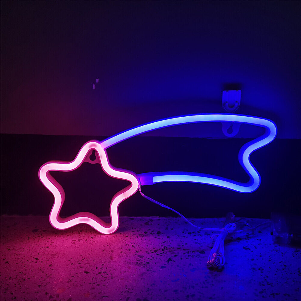 US Battery USB LED Neon Light Wall Signs Night Home Decoration Holiday Kid Gift