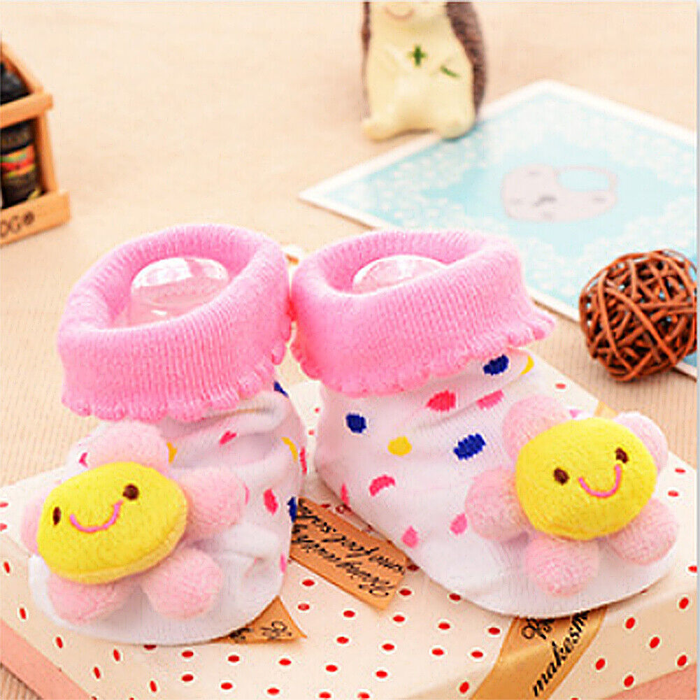 US 6 Pack Wrapables Cute 3D Cartoon Anti-Skid Baby Booties Sock Slipper Shoes