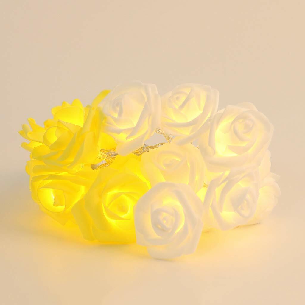 9.84 Ft 20 LED Rose Flower Lights String Battery Operated Wedding Home Party US