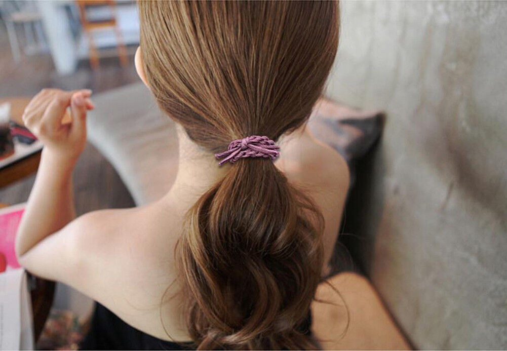 12Pcs/Set Korean Womens Elastic Ponytail Holder Rope Hair Tie Ring Hairband Band