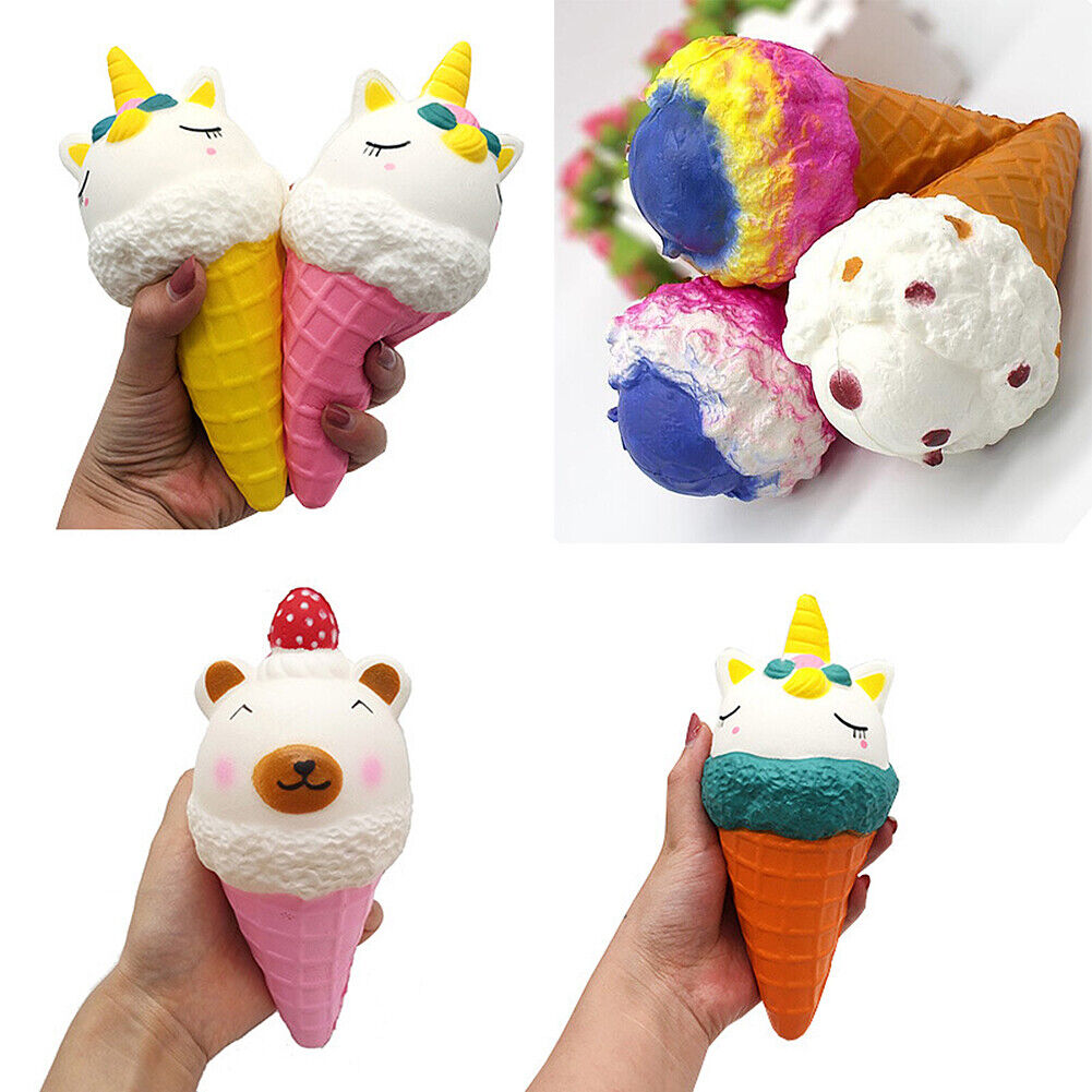 Jumbo Scented Icecream Unicorn Slow Rising Squishies Squeeze Stress Relieve Toys