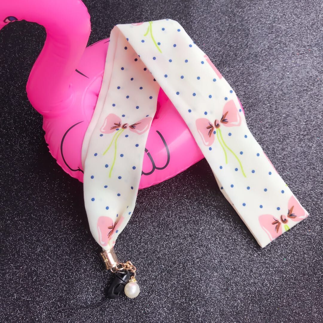Universal Silk Scarf Neck Lanyard Strap Cell Mobile Phone ID Card Key chain