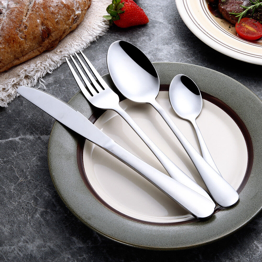 4Pcs Flatware Rainbow Dinnerware Stainless Steel Tableware Set Fork Spoon Knife