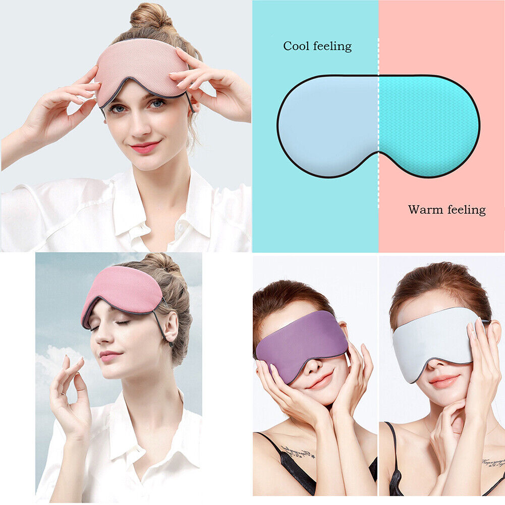 US 2-in-1 Double-Sided Sleep Eye Mask Warm&Cool Travel Breathable Blindfold Mask
