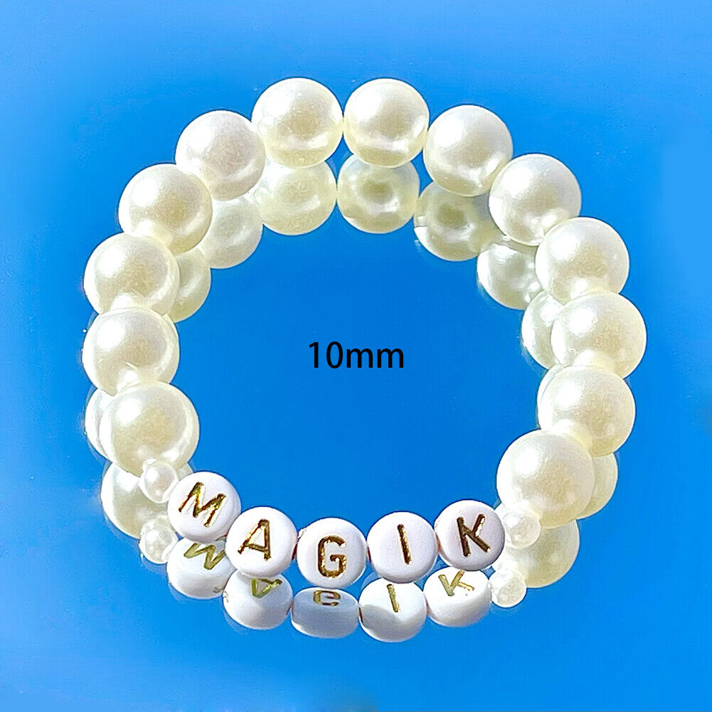 Magik Custom Name Bracelet High Luster Imitation Pearl Stackable Mama Bracelet