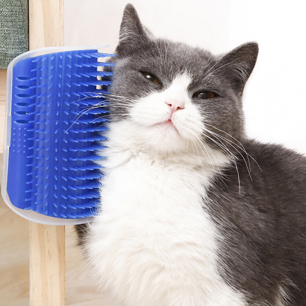 US Pet Cat Self Groomer Brush Wall Corner Mount Grooming Massage Comb Toy Catnip