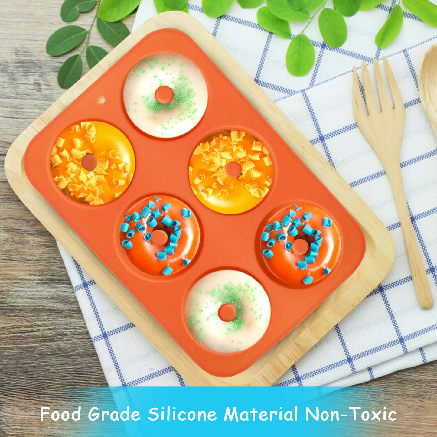 US Silicone Donut Mold Donut Mould Pan Baking Tray Bagels Cake Biscuit Muffins