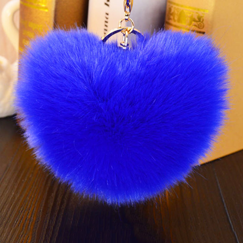 Bunny Rabbit Doll Heart Pom Phone Car Pendant Handbag Key Chain Ring Fine