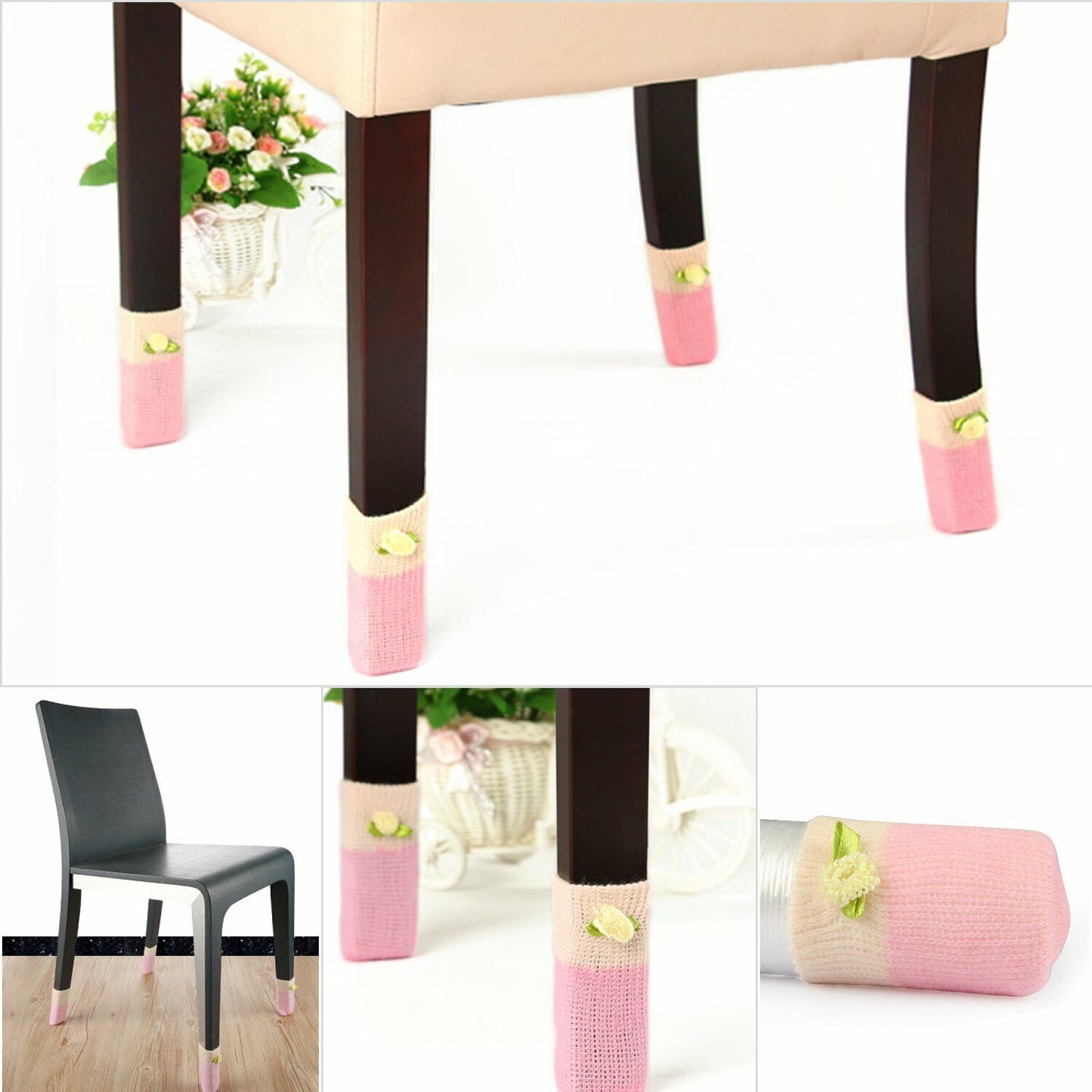 24 Pack Cat Paw Flower Bear Table Chair Foot Doorknob Floor Protector Sleeves US