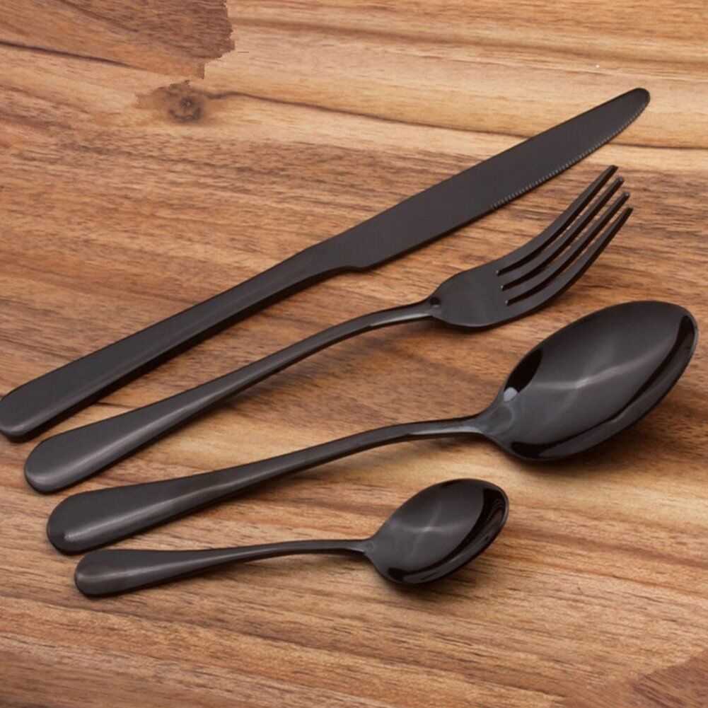 4Pcs Flatware Rainbow Dinnerware Stainless Steel Tableware Set Fork Spoon Knife