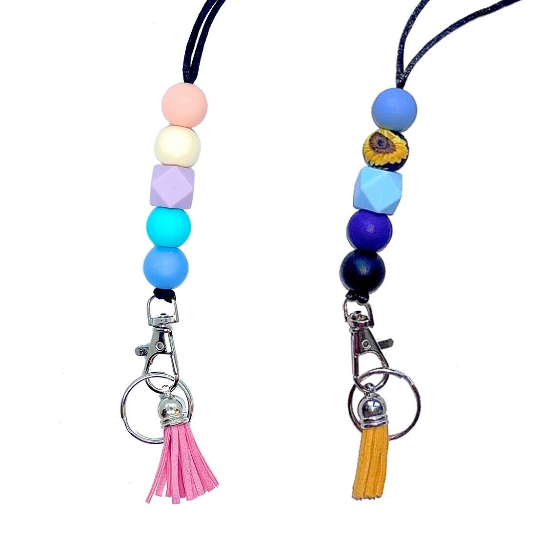 US Handmade Silicone Beaded Lanyard Teacher Nurse Employees Students with Tassel
