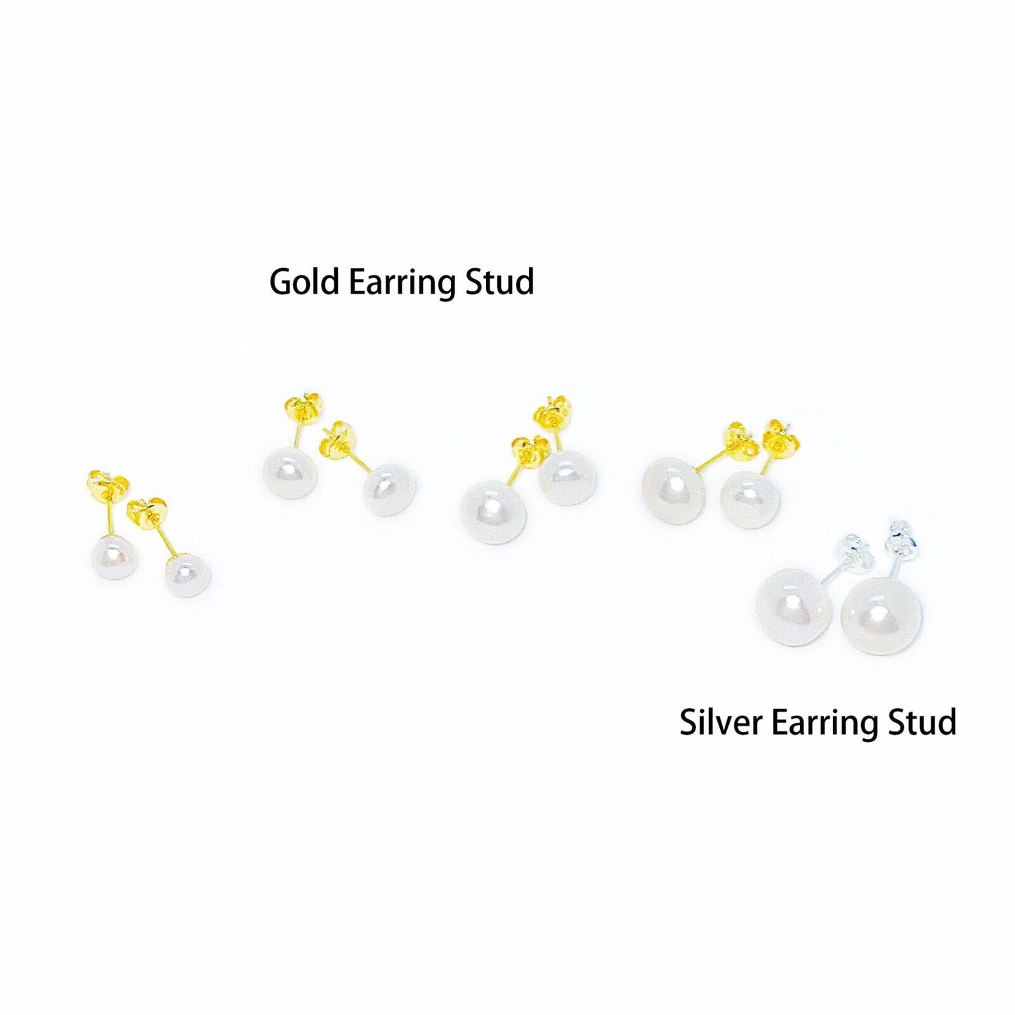 US Real Freshwater Cultured Button AA Pearl Earring Studs High Luster Gift Women