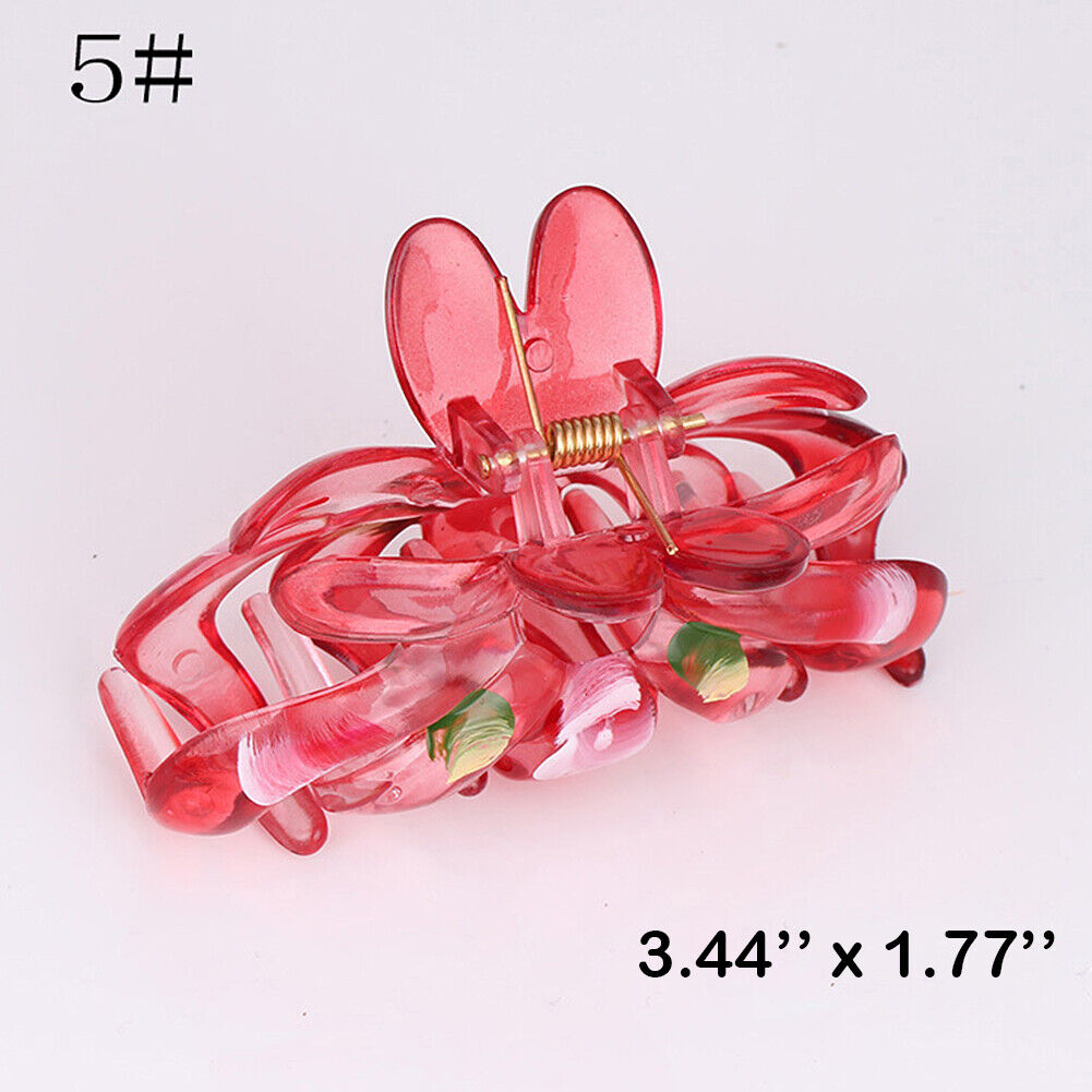 US 6~12 Pack Women Plastic Hair Claws Hair Clips Jumbo Various Styles Tortoise