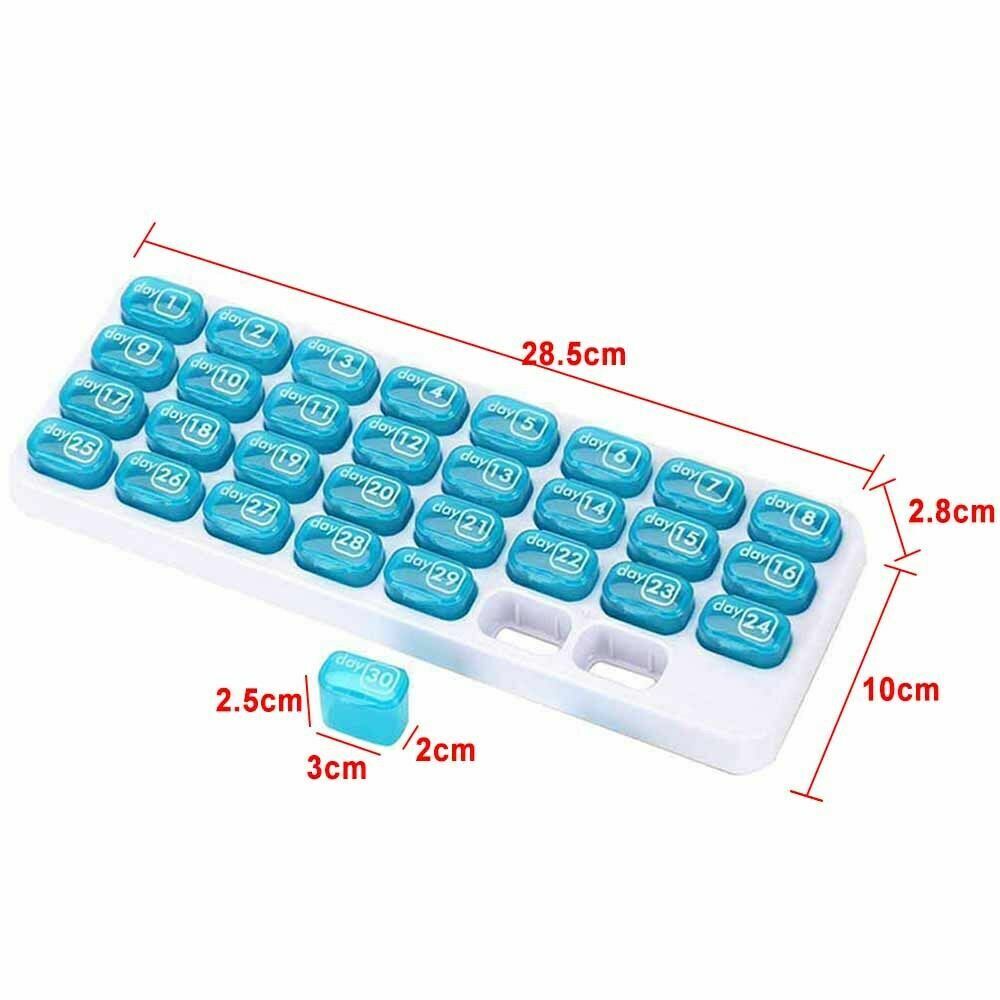 US 31 Day Monthly Pill Organizer Medication Pod Compartment Planner Box Plastic