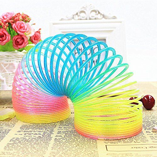 US Plastic Magic Rainbow Coil Spring Colorful Novelties Educational Toy Kid Gift