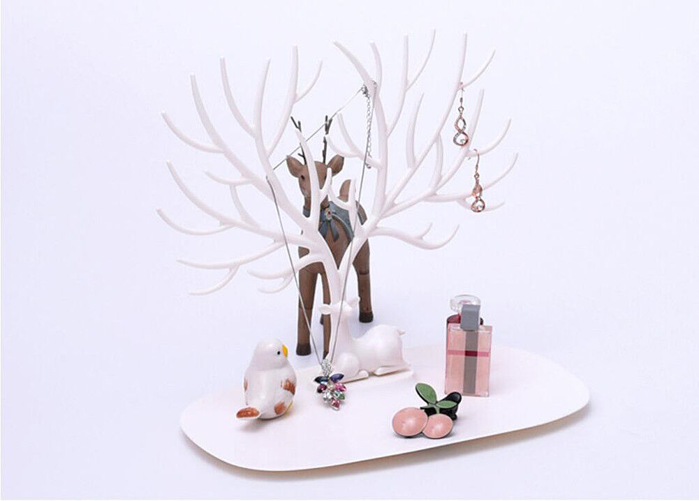 US Jewelry Deer Tree Stand Display Organizer Necklace Ring Earring Holder Rack