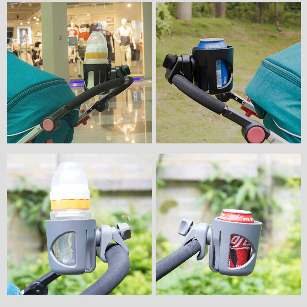 US Universal Stroller Cup Holder Bike Wheelchair 360 Degrees Rotation Clamp-on