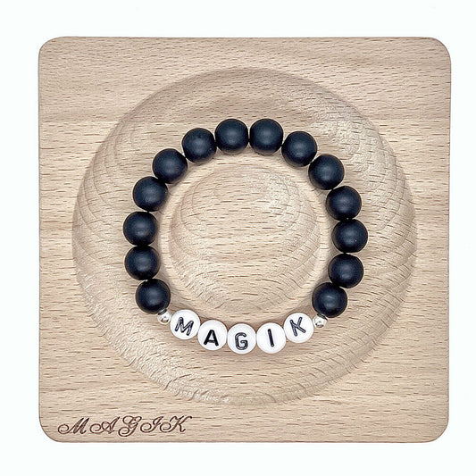 Magik Personalized Name Mama Bracelet Energy Stone Yoga Agage Howlite Crystal
