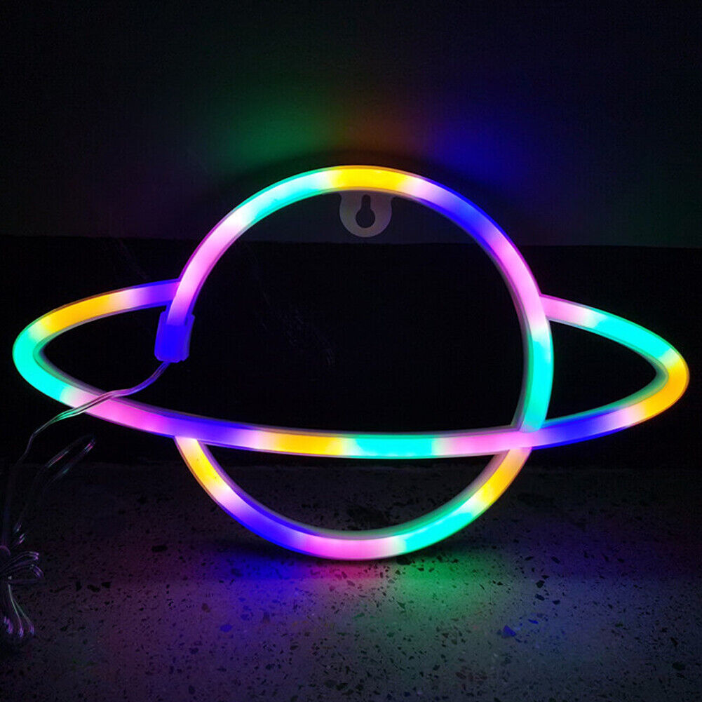 US Battery USB LED Neon Light Wall Signs Night Home Decoration Holiday Kid Gift