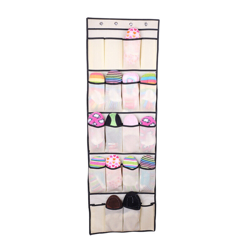 US 1-2 Pack 20 Pocket Over the Door Shoe Organizer Rack Hanging Storage Hanger