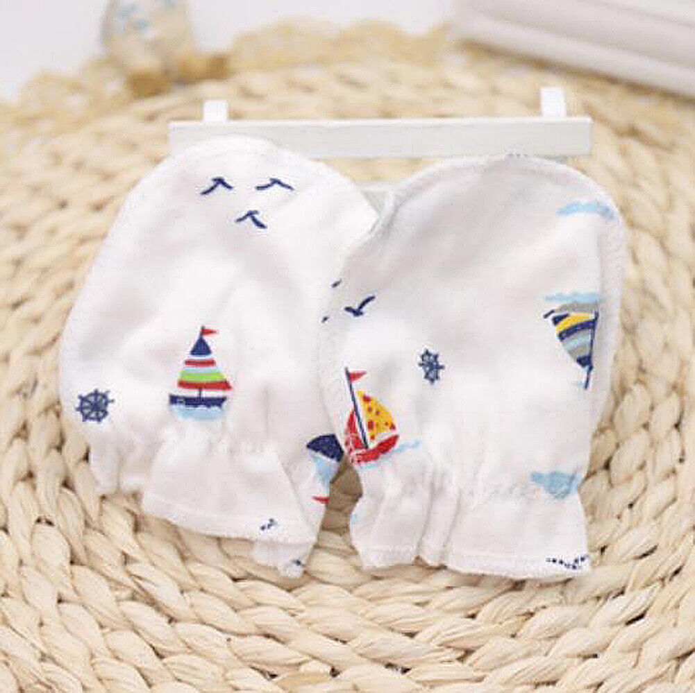 US 6-12 Pairs Baby Infant Anti-scratch Cotton Mittens Gloves Handguard 0-6 Month