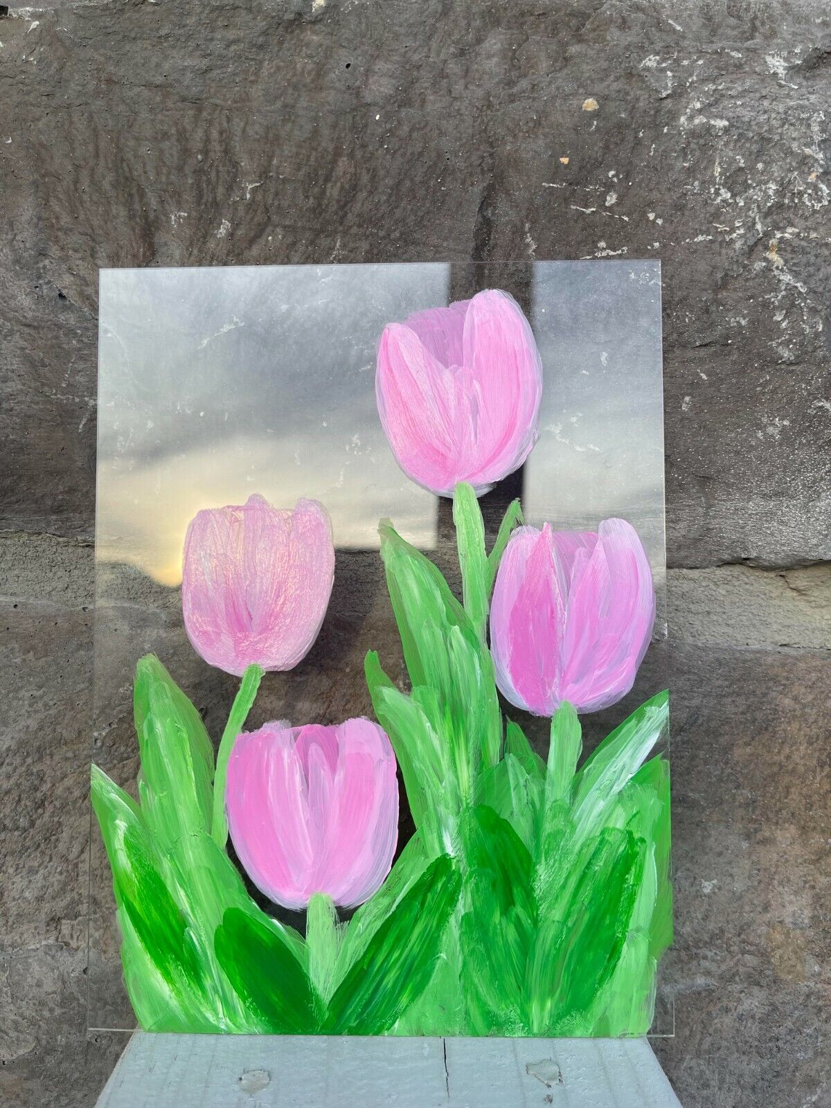 Magik Tulips Flower "Deep Love" Acrylic Sheet Painting 6'' x 8'' or 8'' x 12''