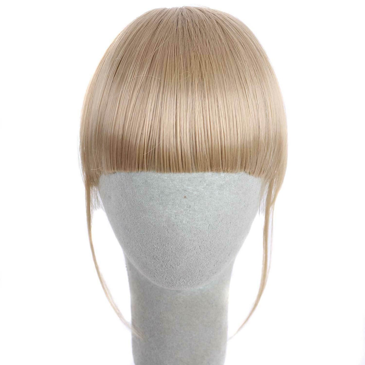 US Clip in on Thin Neat Bangs Human Hair Front Fringe Hair Extensions Hairpiece