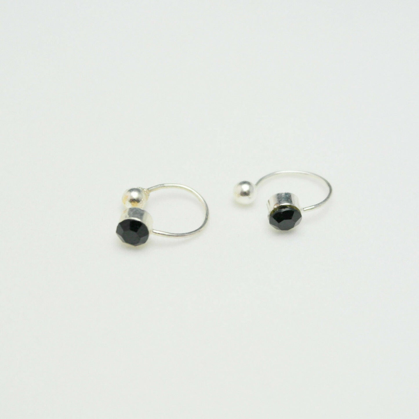 US 2Pcs Crystal Ear Cuff U Shape Wrap Earrings Non Piercing Rhinestone Clip-on