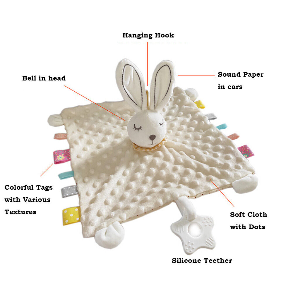 US 5-in-1 Security Blanket Fineborn Baby Infant Nursery Cuddleplush Toy Teether