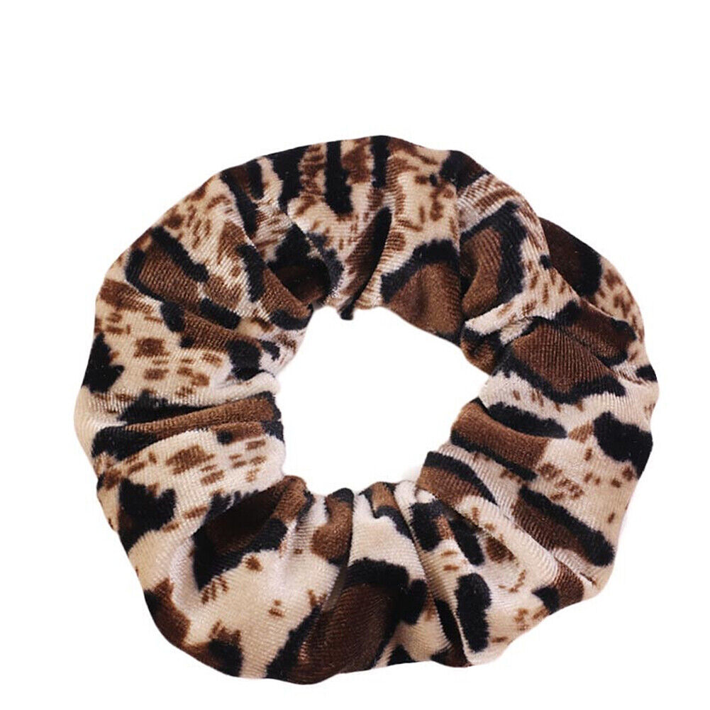 30-60 Leopard Hair Scrunchies Gold Velvet Elastics Bands Ties Scrunchy Ties Rope