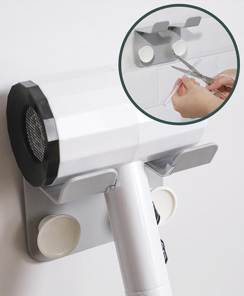 Hair Dryer Holder Self-Adhesive Hanging Rack Organizer Hook Spiral Caddy Bracket