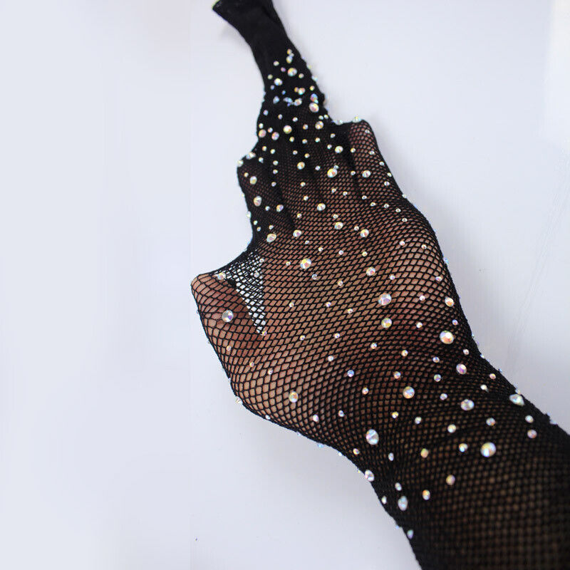 US Sexy Fishnet Stockings Gorgeous Sparkle Rhinestone Pantyhose Slim Club Party