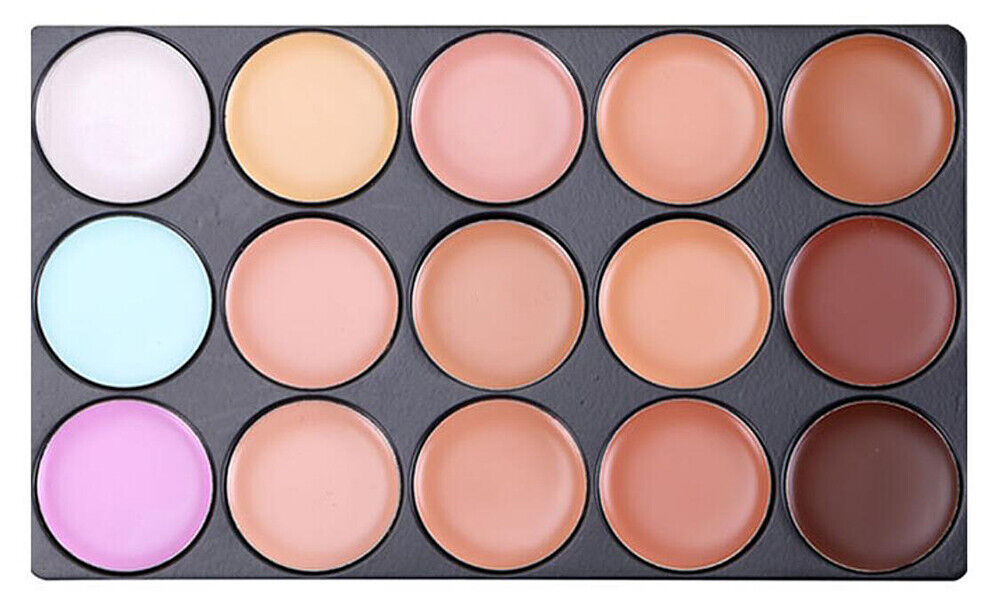 US 15 Colors Professional Foundation Concealer Highlight Contour Cream Palette