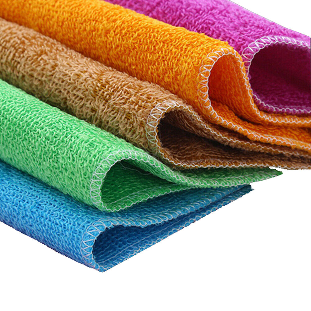 US 12-24 Pack Dish Cloth Bamboo Fiber Washing Towel Kitchen Cleaning Wiping Rags