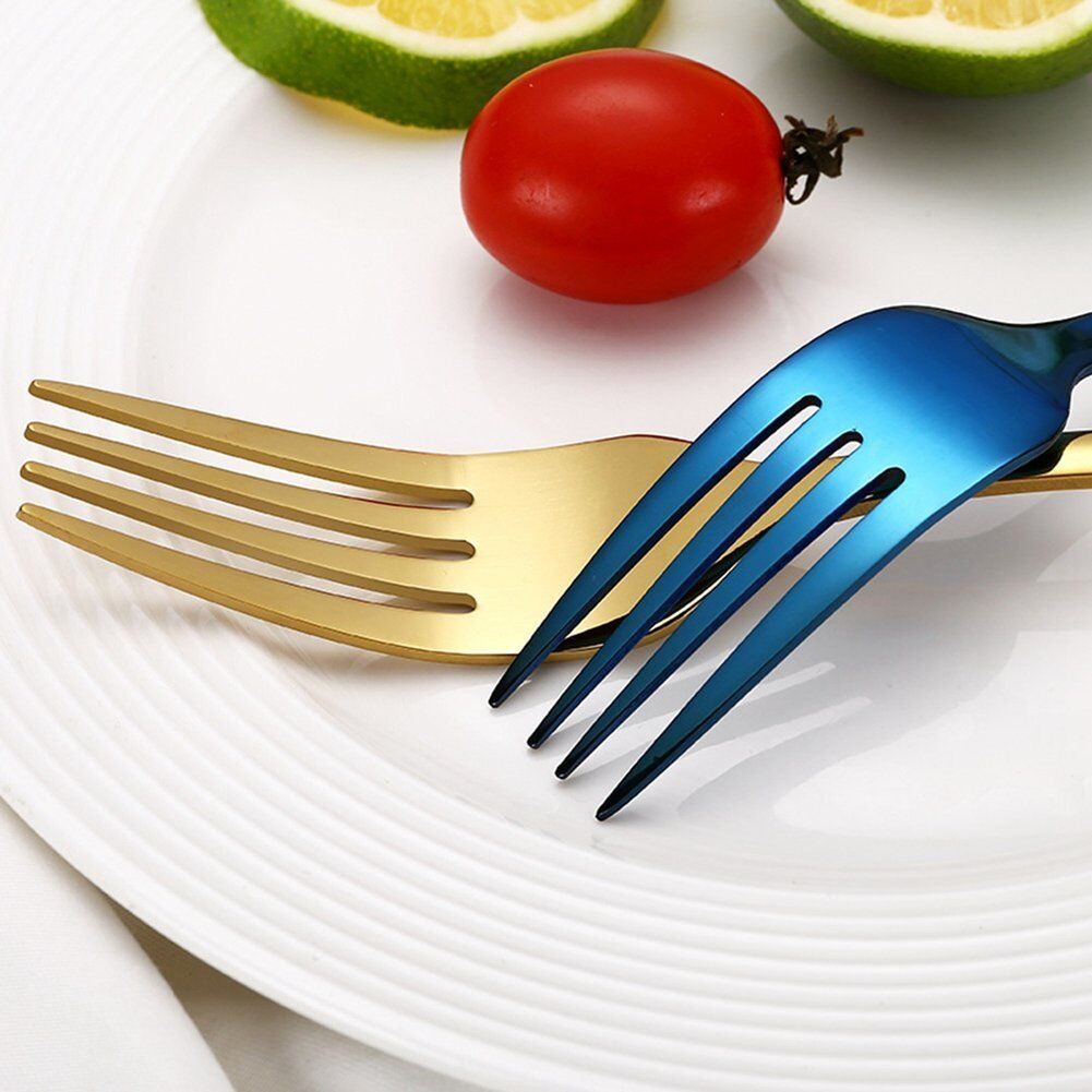 4Pcs Flatware Rainbow Dinnerware Stainless Steel Tableware Set Fork Spoon Knife