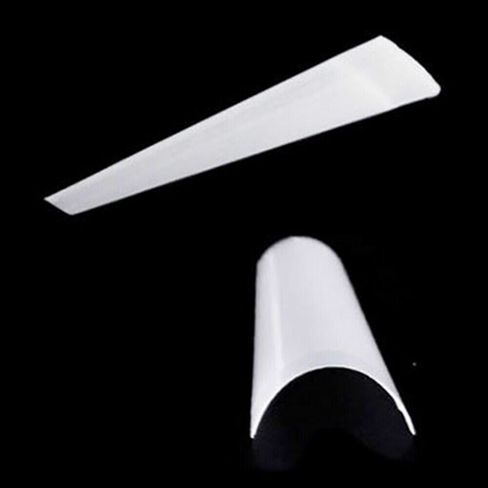 US 500-1000Pc Clear Natural Salon Half French False Acrylic Nail Art Cowboy Tips