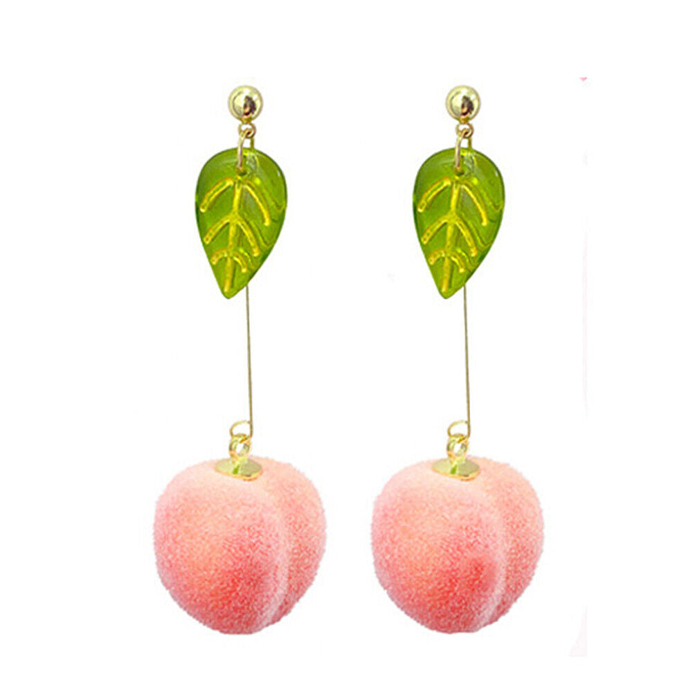 US Pom Pom Flower Balloon Daisy Vintage Heart Cat Star Fruit Earrings /Ear Clips