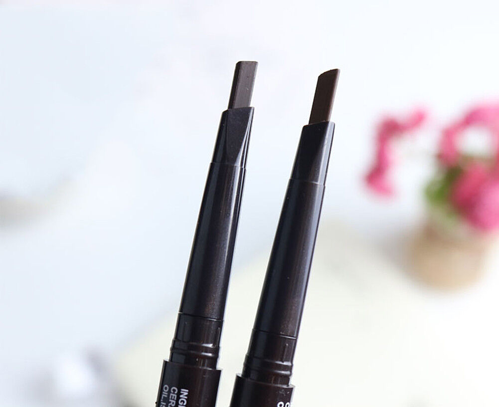 2 Pack Eyebrow Pencil Retractable Slant Tip with Brush Double-end Waterproof