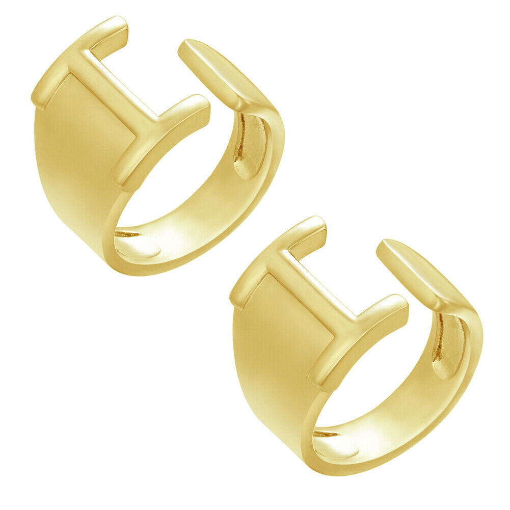 US Alphabet Letter A to Z Resizable Knuckle Ring Initial Gold Silver Letter Ring