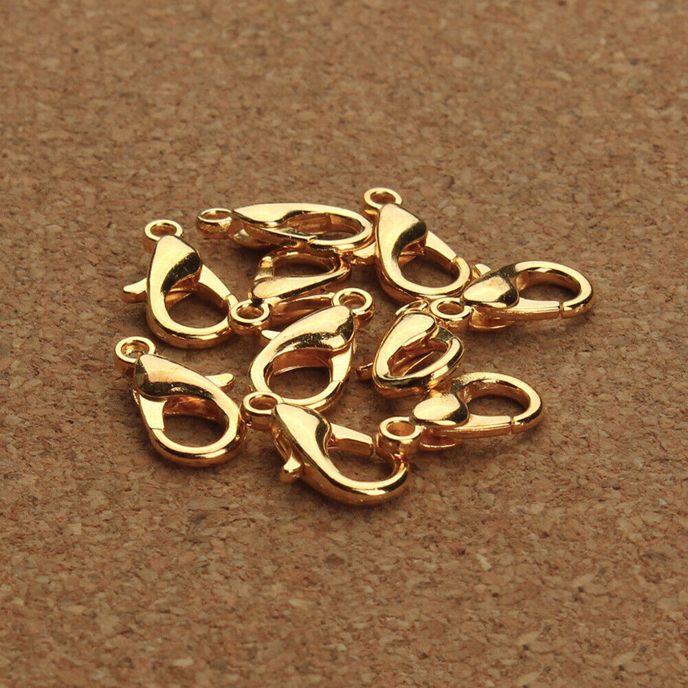 US 50 Pack Lobster Clasp Necklace Bracelets Jewelry Accessories DIY 10/12/14mm