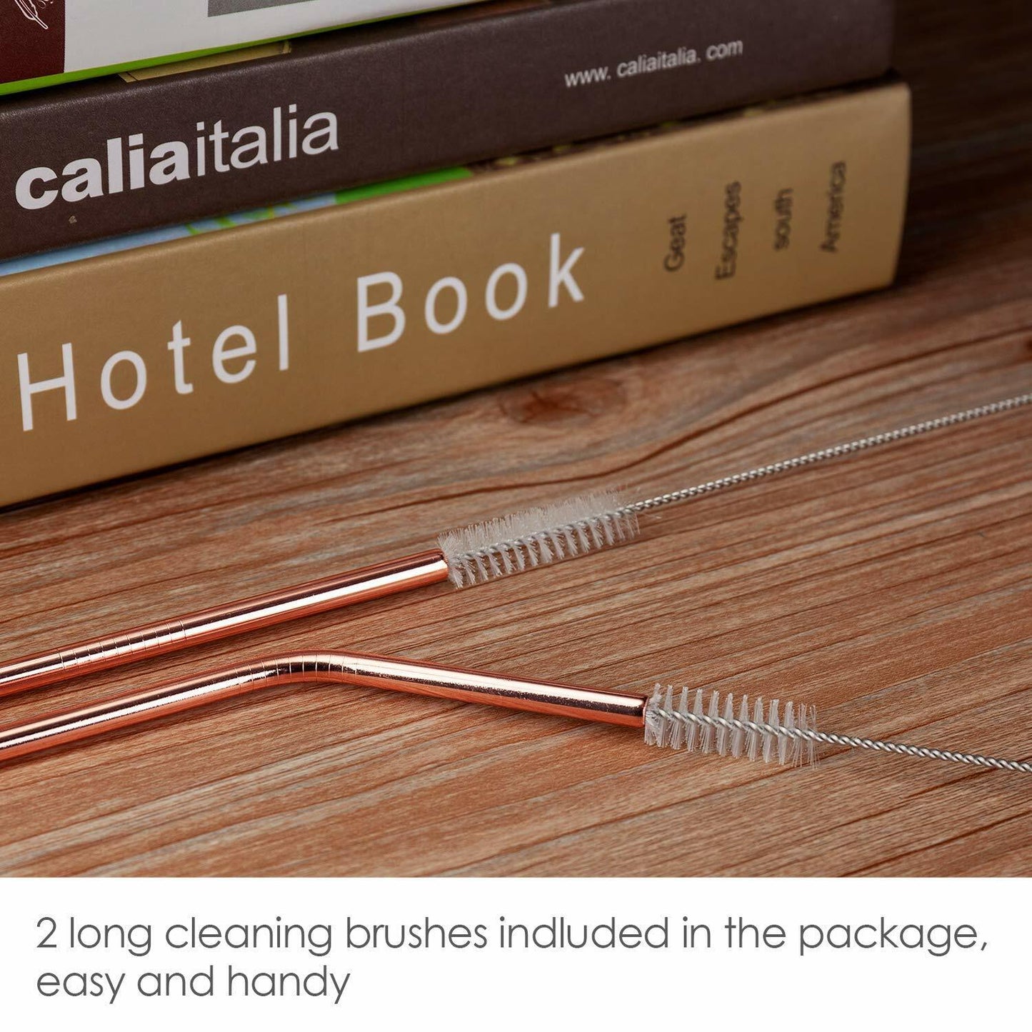 US 8pcs 10.5" Stainless Steel Ultra Long Metal Cocktail Straw + 2 Cleaner Brush