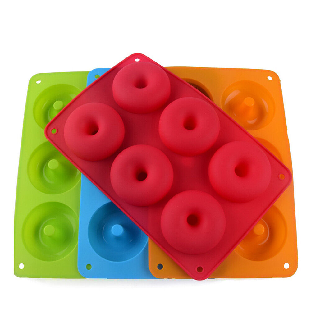 US Silicone Donut Mold Donut Mould Pan Baking Tray Bagels Cake Biscuit Muffins