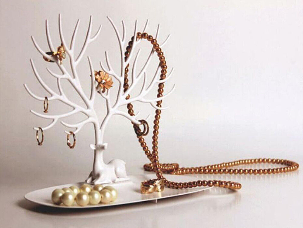 US Jewelry Deer Tree Stand Display Organizer Necklace Ring Earring Holder Rack