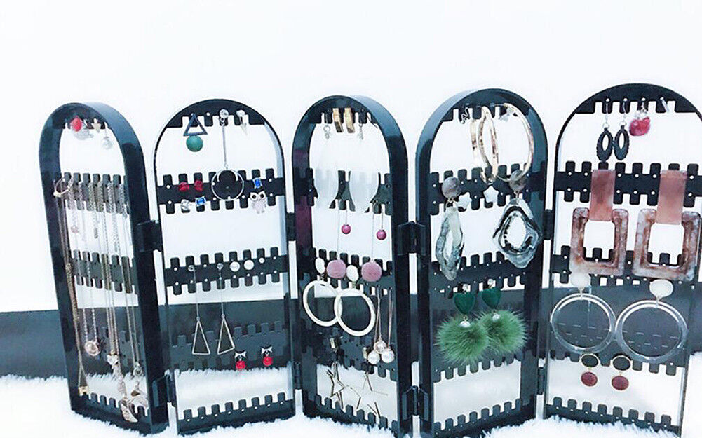 Jewelry Hanger Foldable Acrylic Earring Organizer Necklace Holder Bracelet Displ