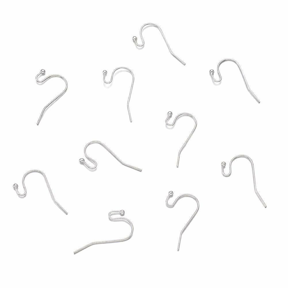 100-200 Pcs Fishhook Hook Earwire Earring Findings With Open Fancy Ball Loop US
