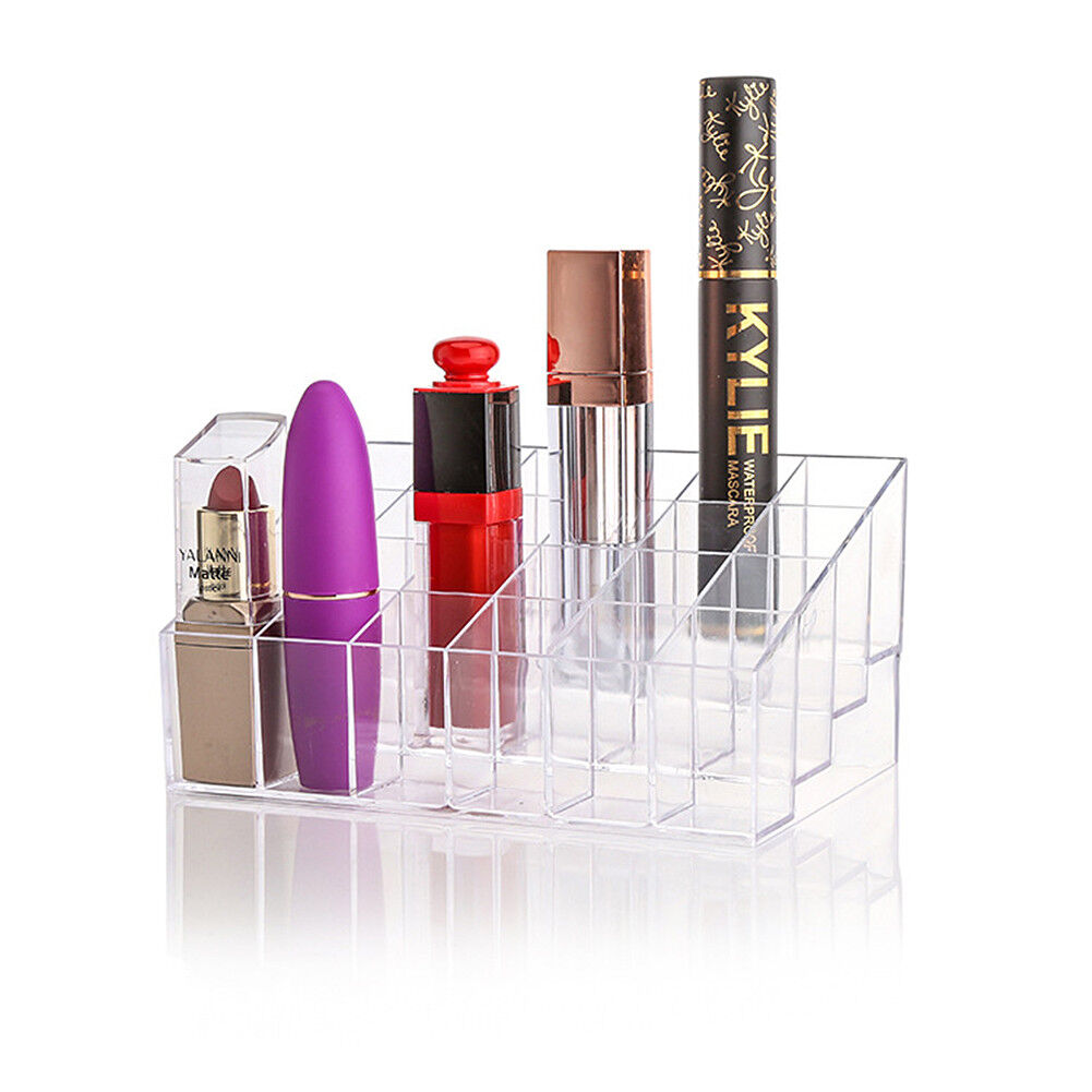 24-40 Grid Lipstick Makeup Stand Display Holder Case Cosmetic Organizer US Stock