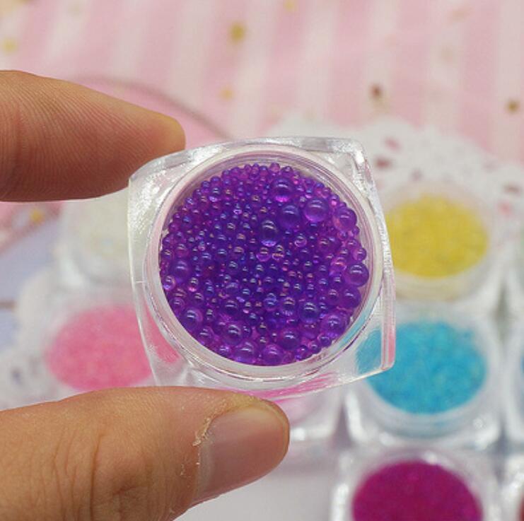 Mini Bubble Beads 3D Nail Art Drop Decoration Manicure 1-3mm Mixed Mermaid Color