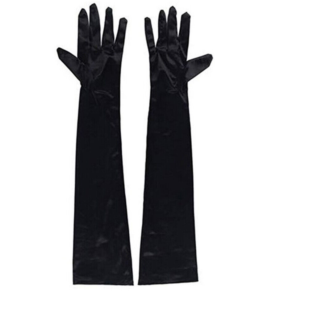 US 20.47'' Satin Evening Gloves Long Party Dance Elbow Arm Length Opera Cosplay